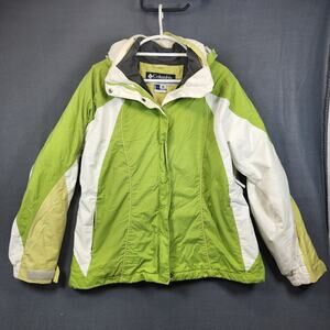 Columbia Womens Coat Parka XL Omni Tech Core Interchange Brat Green White